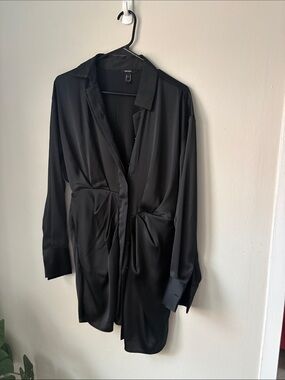 Forever 21 Black Satin Mini Dress